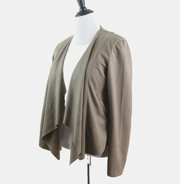 BLANKNYC Jackets & Blazers - Blank NYC Size L Draped Moto Lightweight Jacket Snake Print Brown